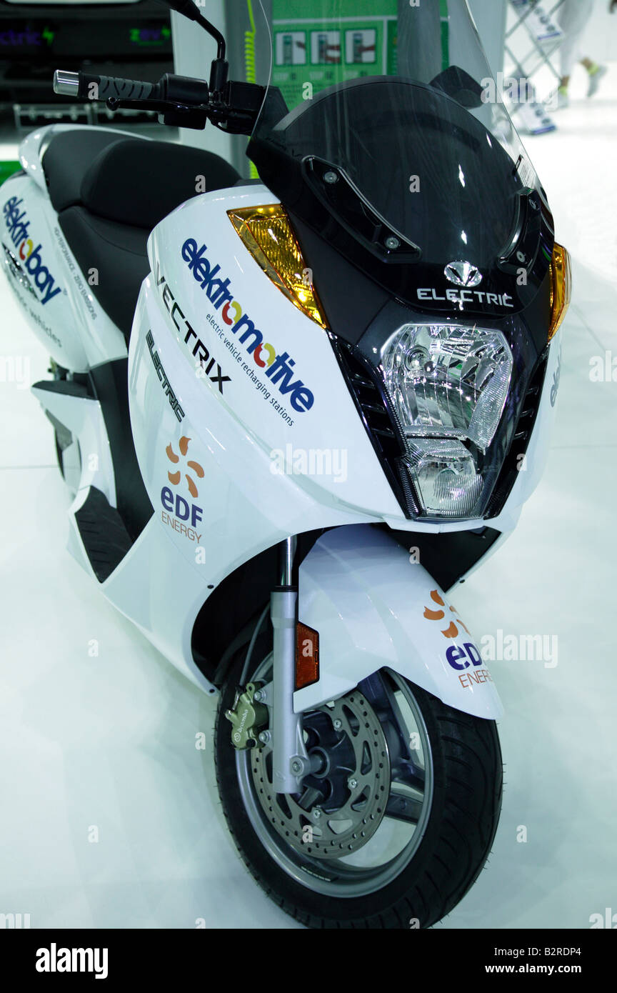 Vectrix Electric Scooter on display at the 2008 London Motor Show Stock Photo Alamy