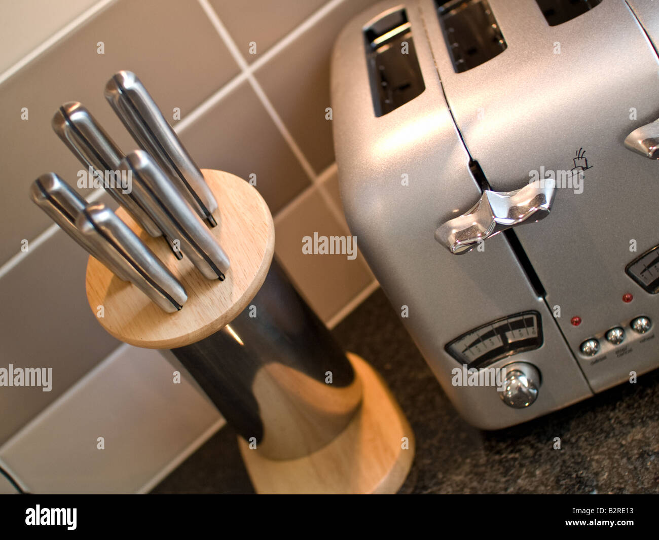 Knives & toaster Stock Photo Alamy