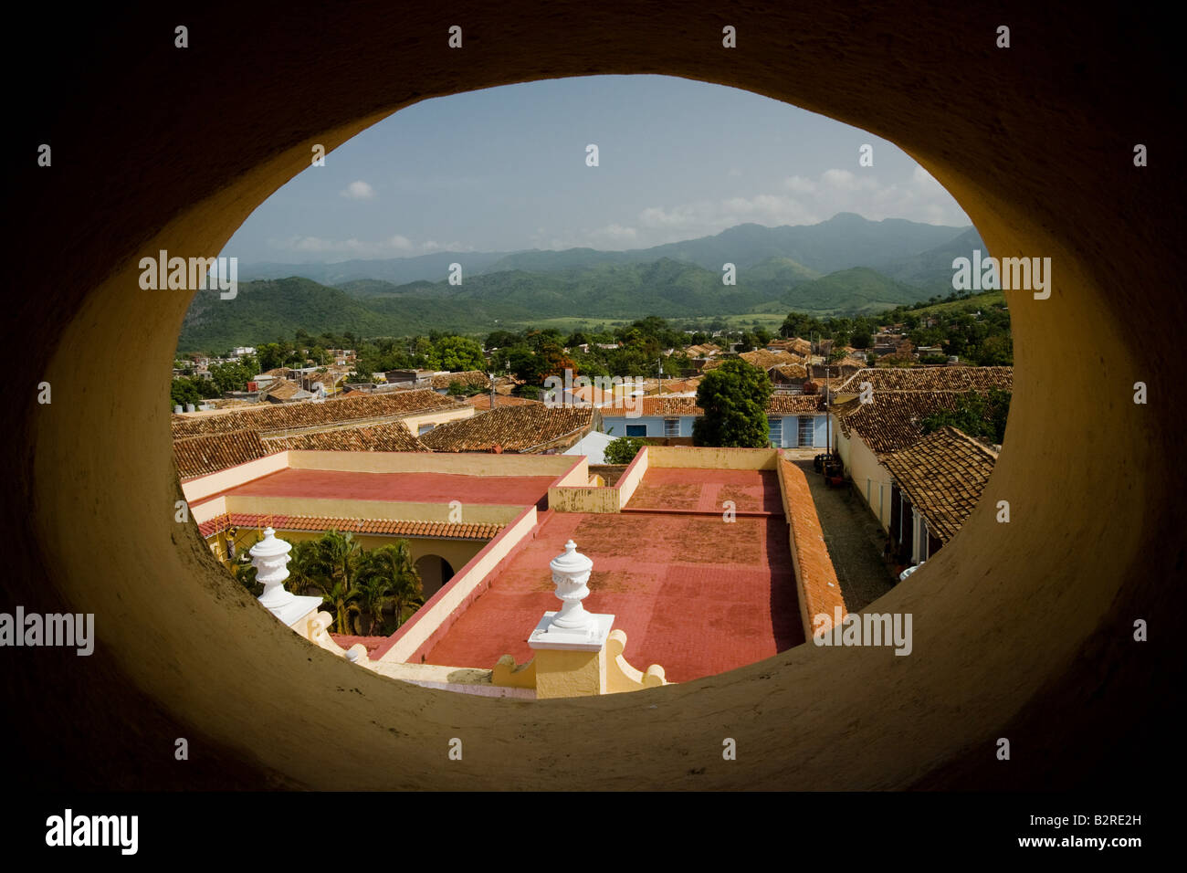 View from the bell tower of the San Francisco de Asis convent Trinidad Cuba on Thursday July 17 2008 Stock Photo