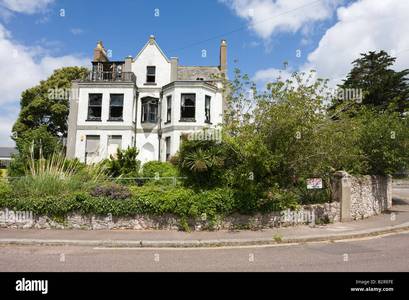 Derelict House on the seafront at Exmouth Devon Stock Photo Alamy