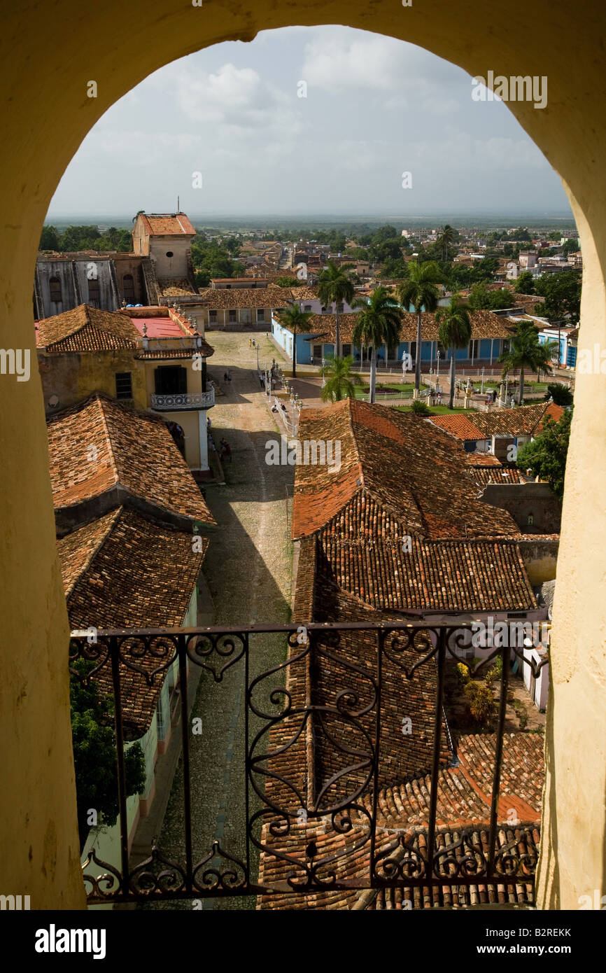 View from the bell tower of the San Francisco de Asis convent over Trinidad, Cuba Stock Photo