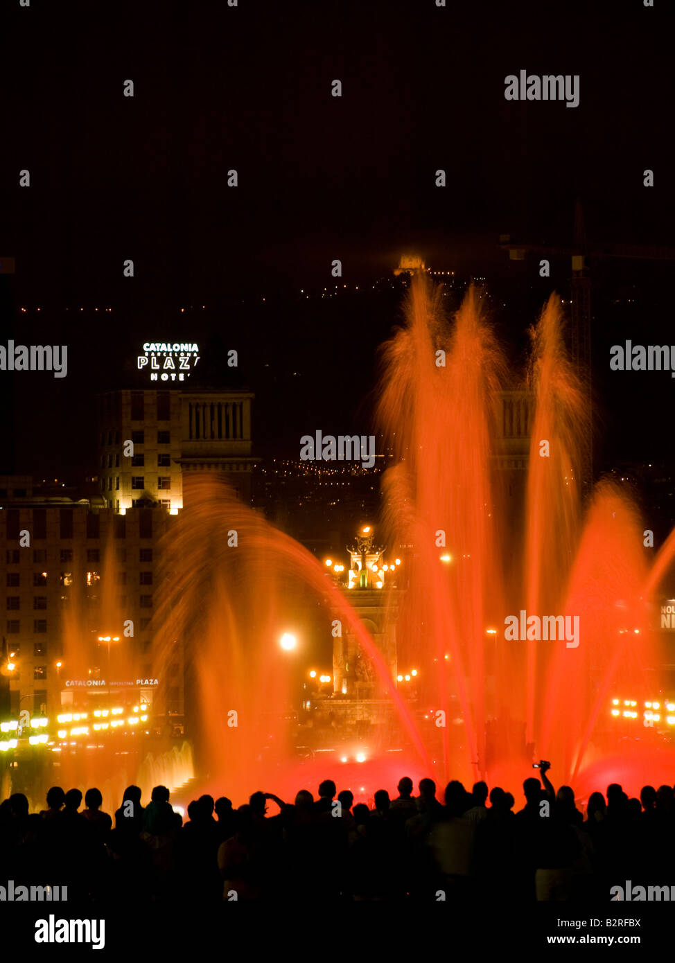 Spain Barcelona Magic Fountain,Font Magica. People watching dancing