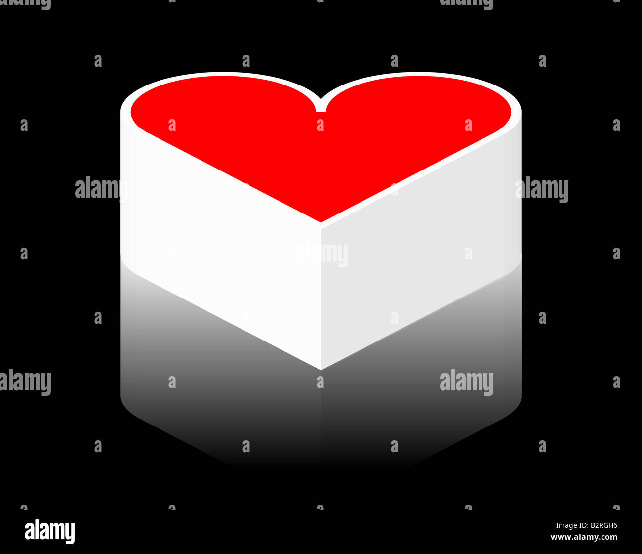 heart in white and red on black background Stock Photo - Alamy