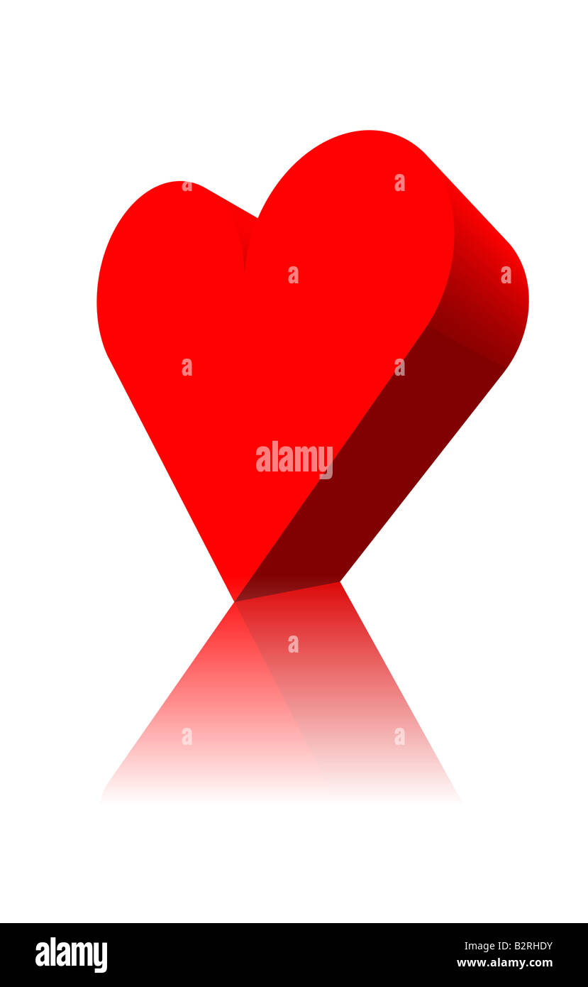 heart in white and red on white background Stock Photo - Alamy