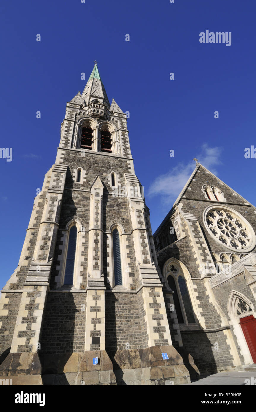 Pre-earthquake Christchurch Cathedral New Zealand Stock Photo