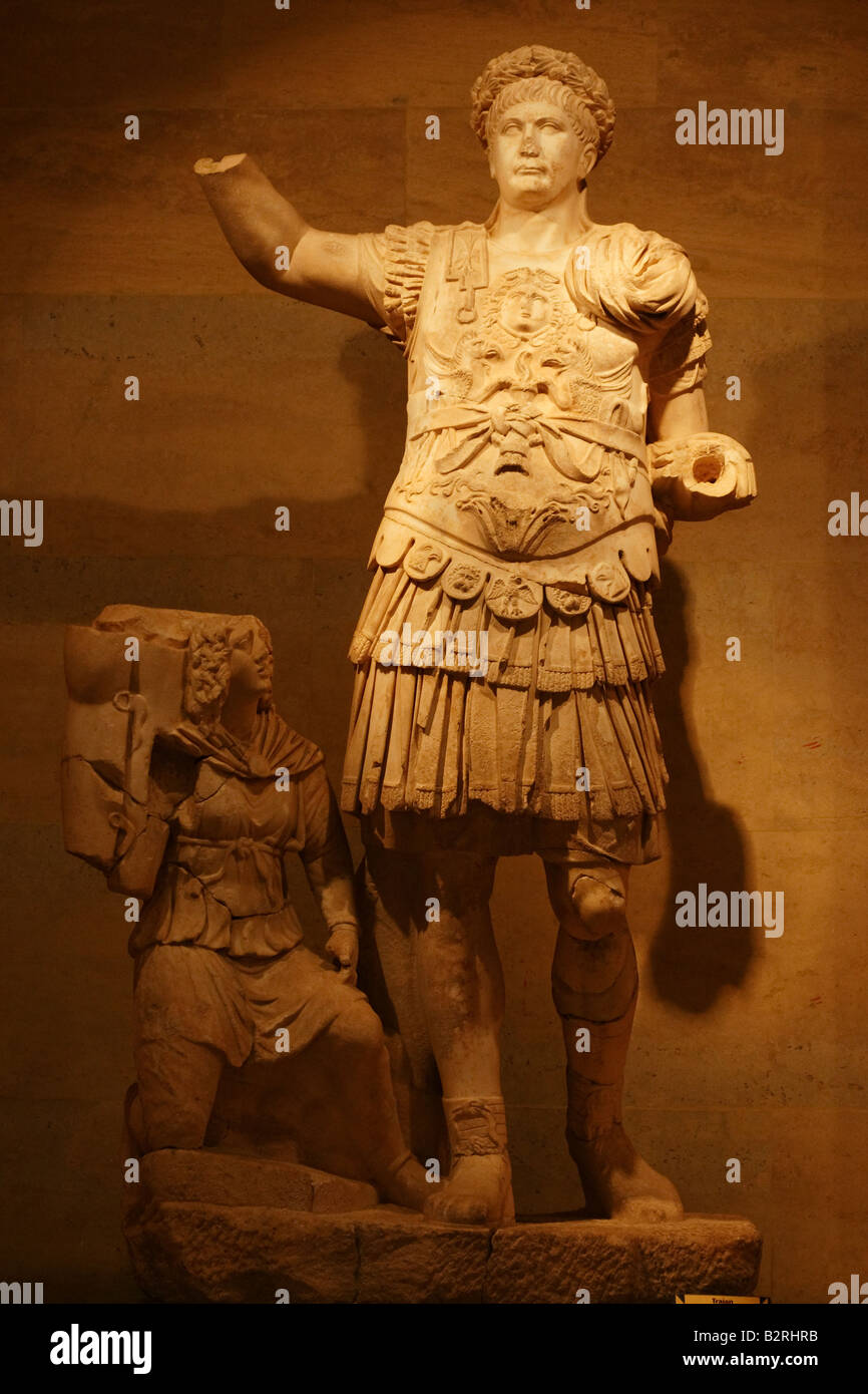Marcus Ulpius Nerva Traianus, commonly known as Trajan (September 18, 53 – August 9, 117), was a Roman Emperor Stock Photo