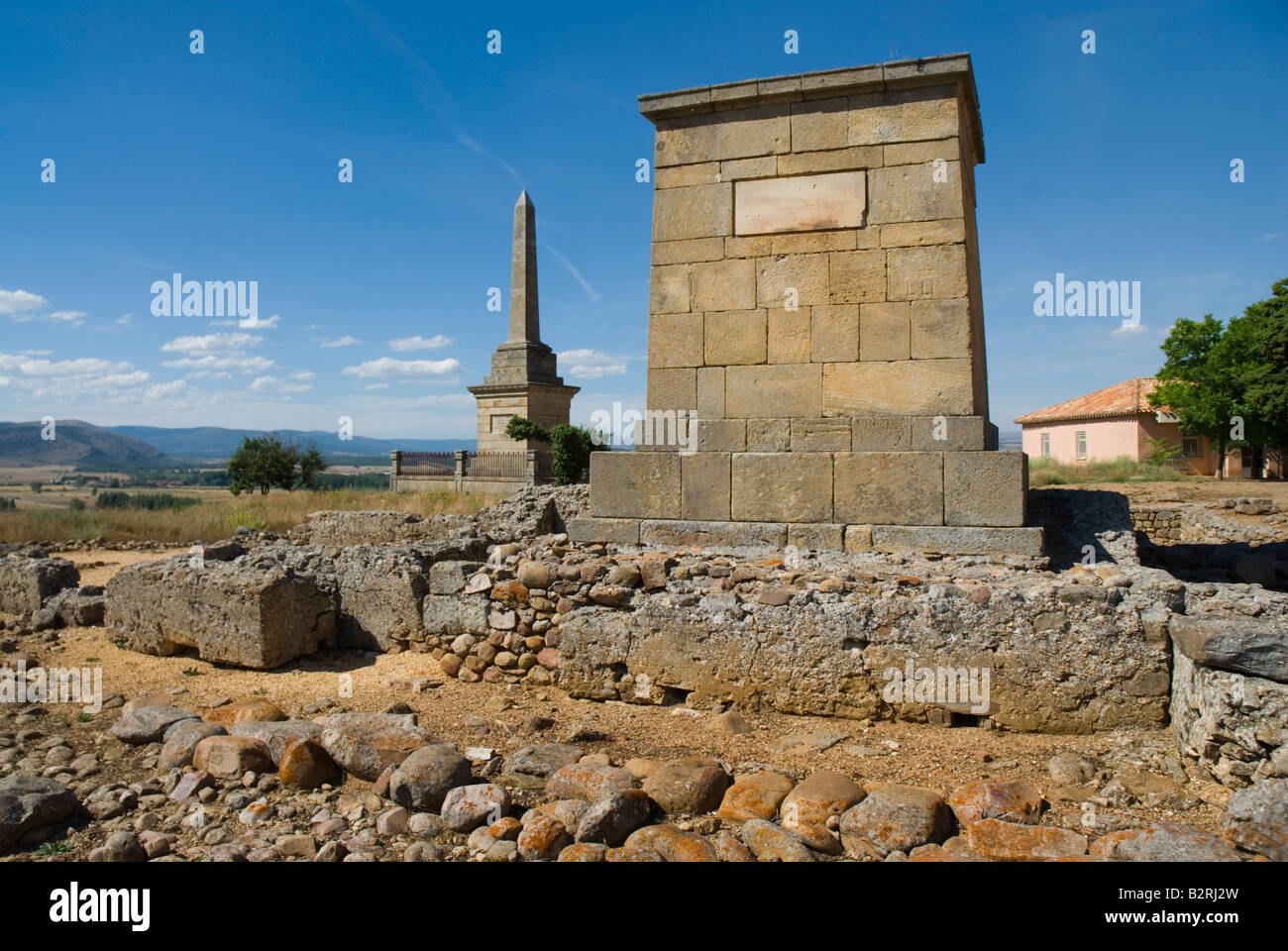 Small baths in Ruins of NUMANTIA near Garray SORIA PROVINCE Castile and Leon region SPAIN Stock Photo