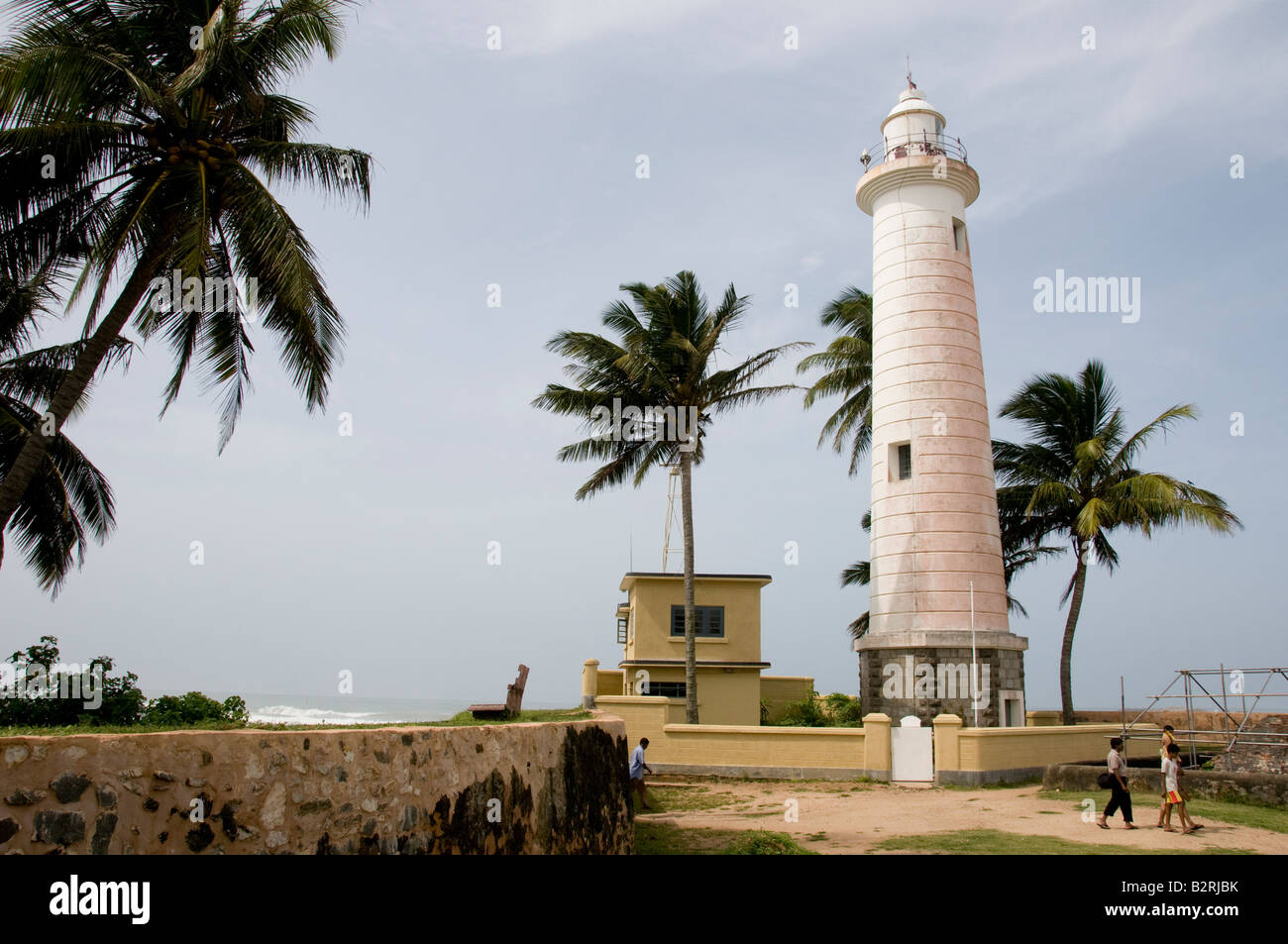 Dondra Head Lighthouse is an offshore Lighthouse in Galle, Sri Lanka Stock Photo