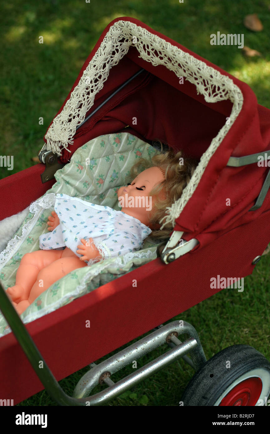 Vintage Doll's pushchair Stock Photo