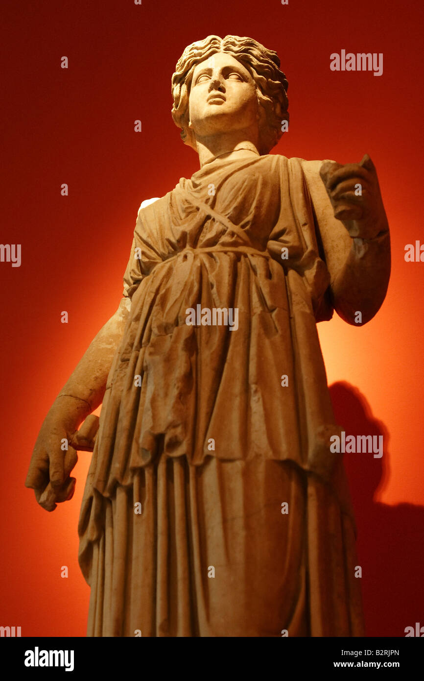 Roman copy of the Goddess Diana at the Antalya Museum Stock Photo