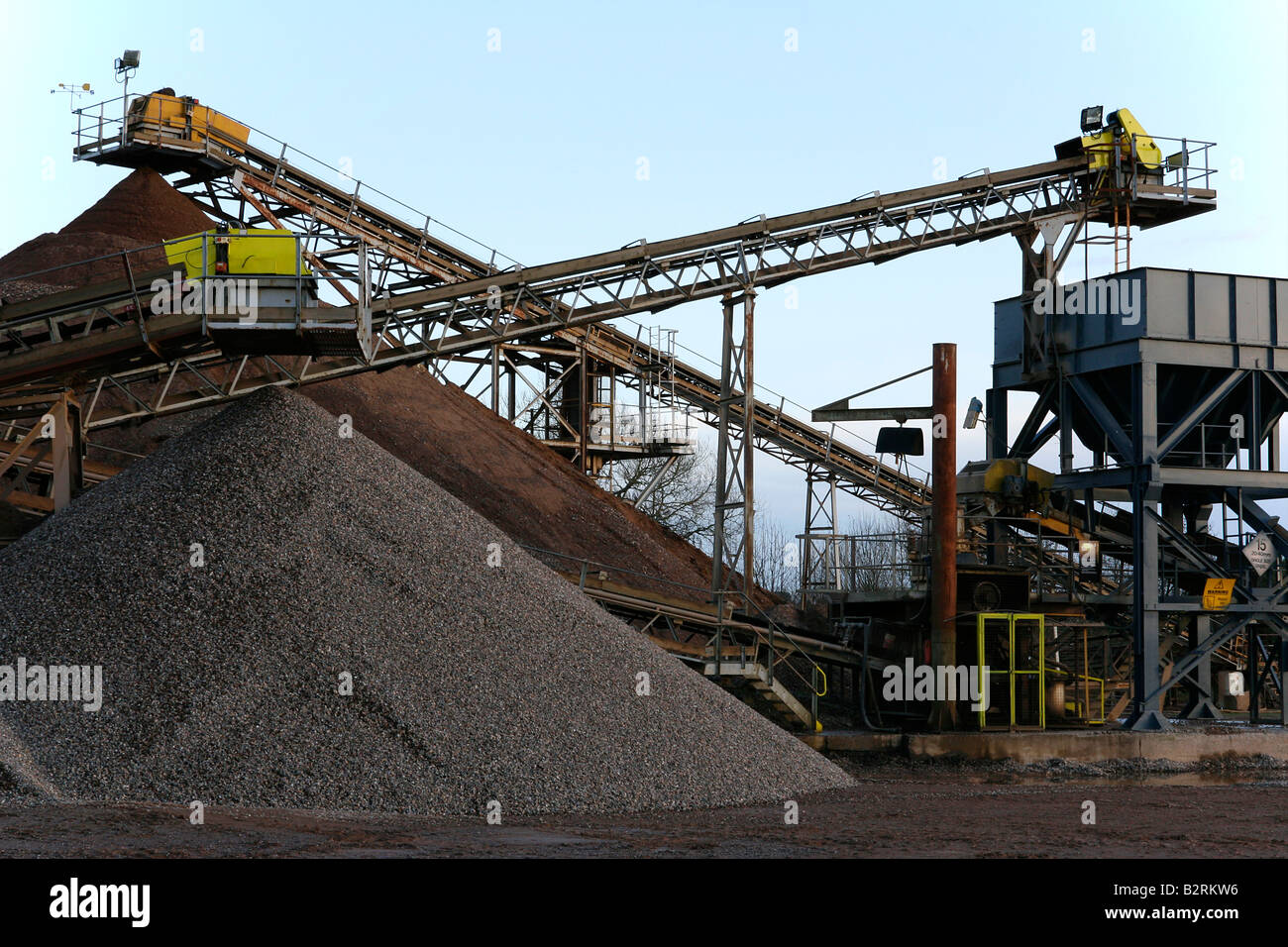 A gravel sorting industrial site Stock Photo