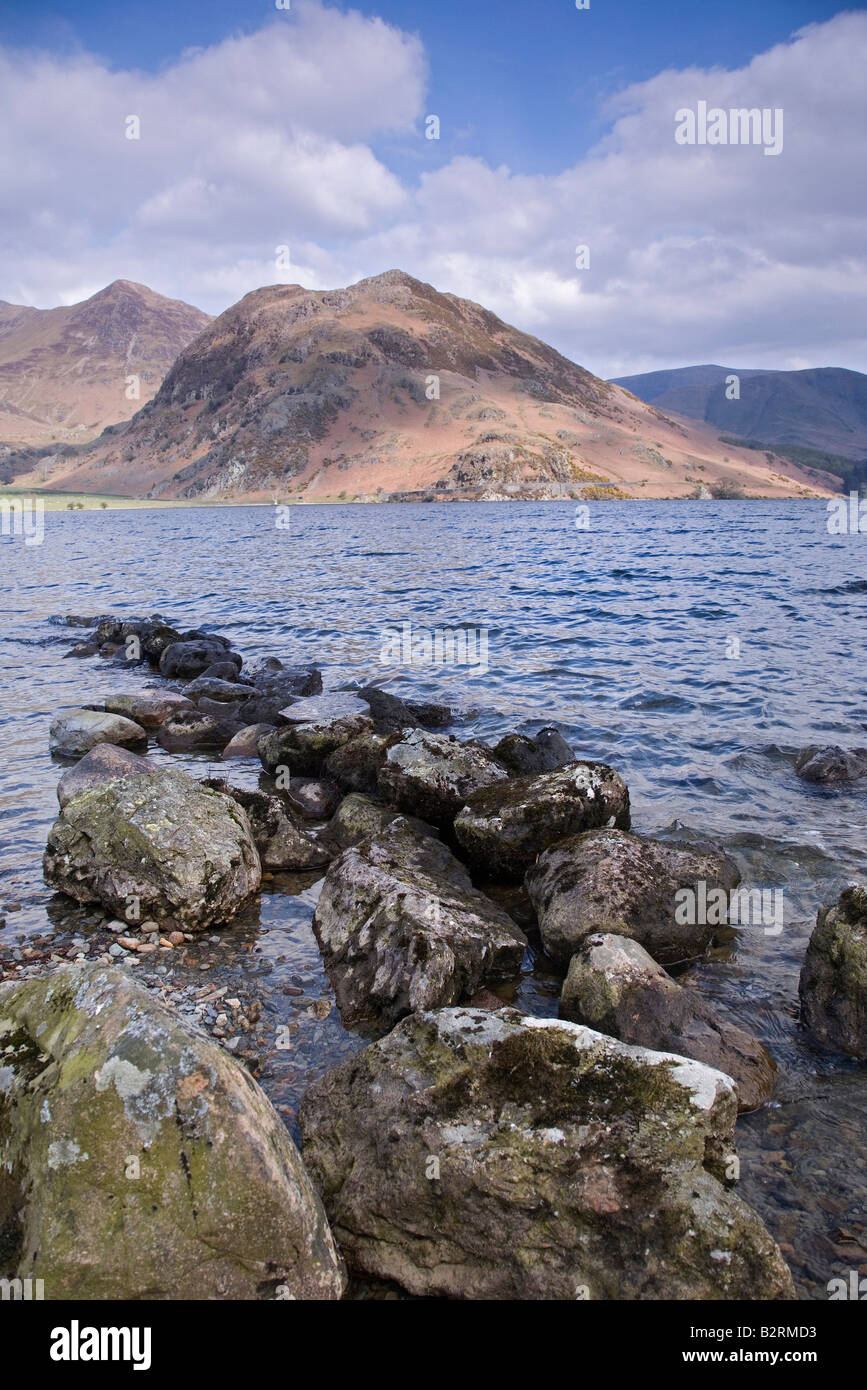 View to Rannerdale Knotts Crummock Water Lake District National Park Cumbria England Britain Stock Photo