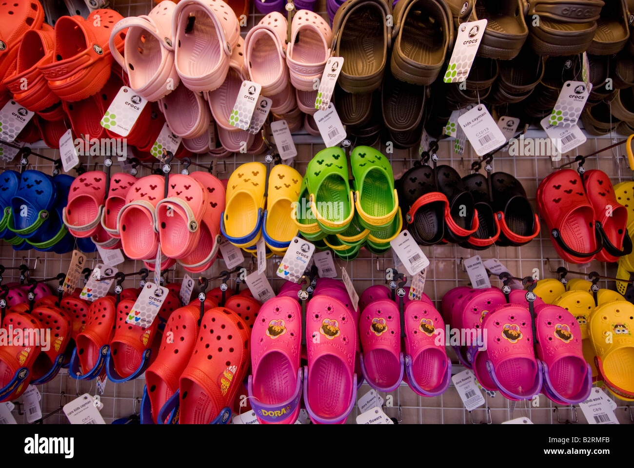 Colourful Croc sandals, Holland Village, Singapore Stock Photo - Alamy