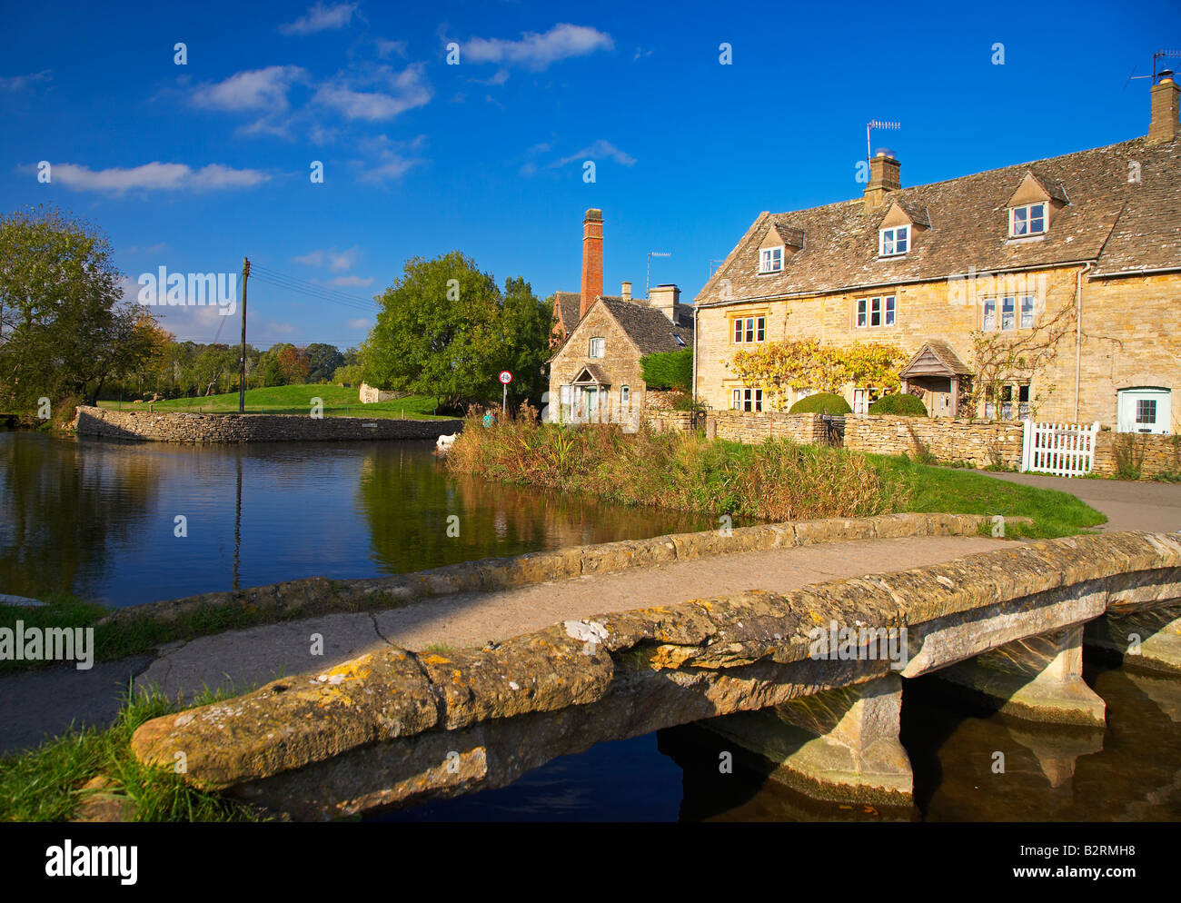 The Village of Upper Slaughter in the Cotswolds, England, UK Stock Photo