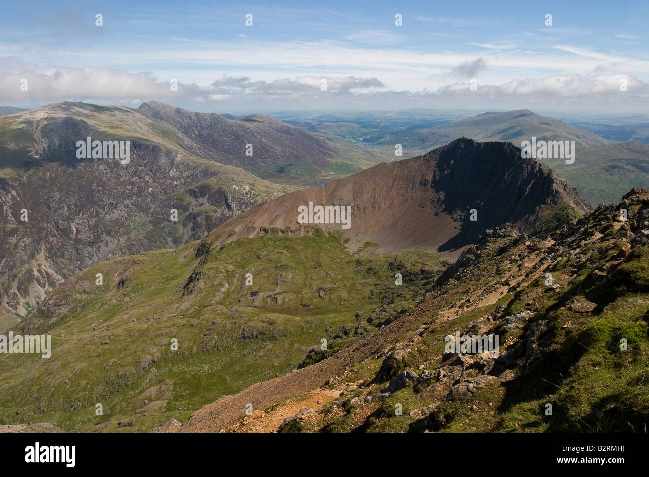 View from Garnedd Ugain east towards Crib Goch Stock Photo - Alamy