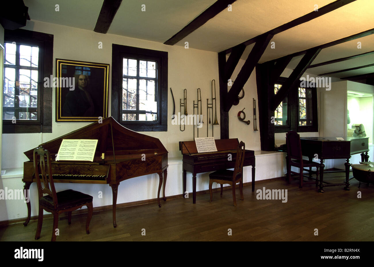 Music room, house of Bach, Eisenach, Thuringia, Germany Stock Photo