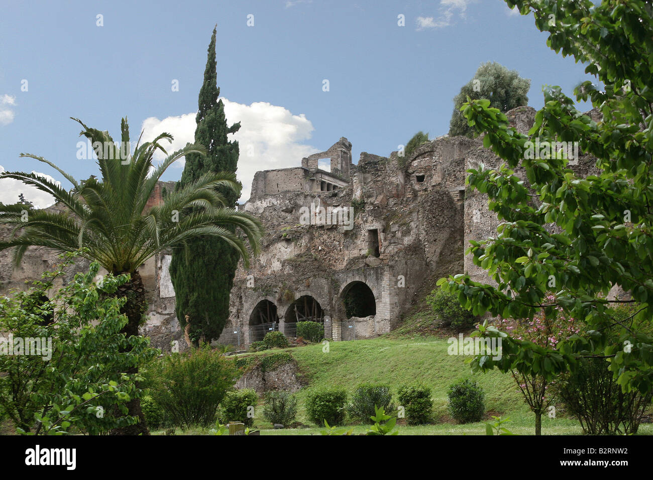 Ancient ruins of City of Pompeii, Italy Stock Photo