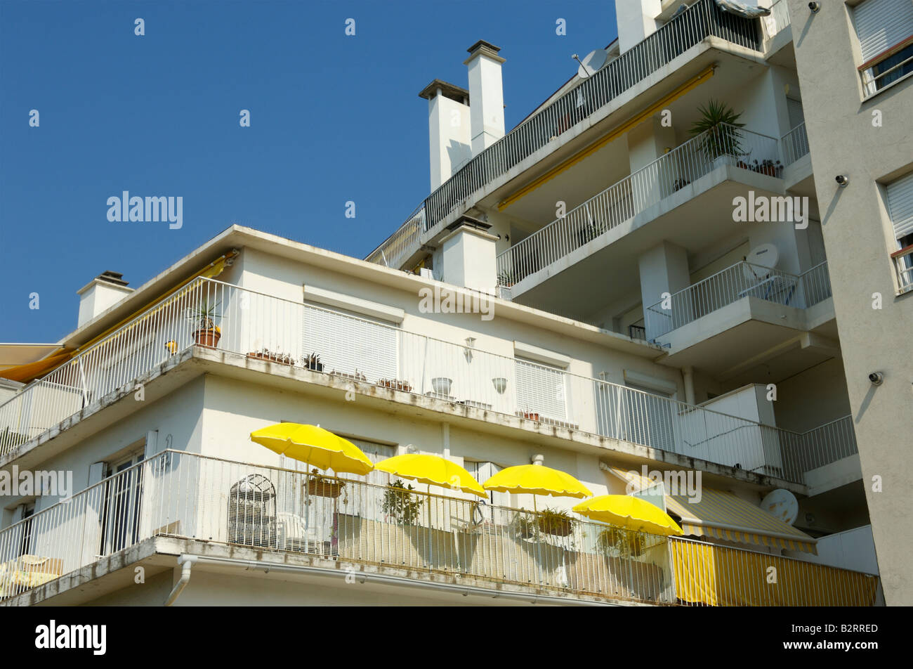 A block of holiday flats in the South of France Stock Photo