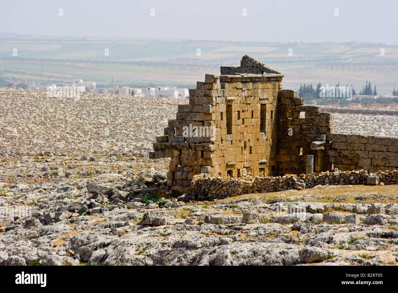 Ancient Roman Ruins at the Dead City of Jeradeh in Syria Stock Photo