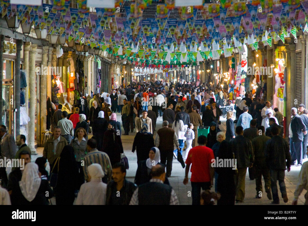 Inside the Hamidiyya Souk in the Old City in Damascus Syria Stock Photo