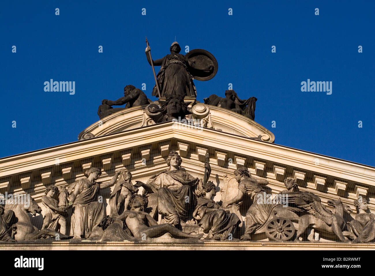 A detail from the Albetinium in the Altstadt of Dresden. The building contains the State Sculpture and New Masters collection. Stock Photo