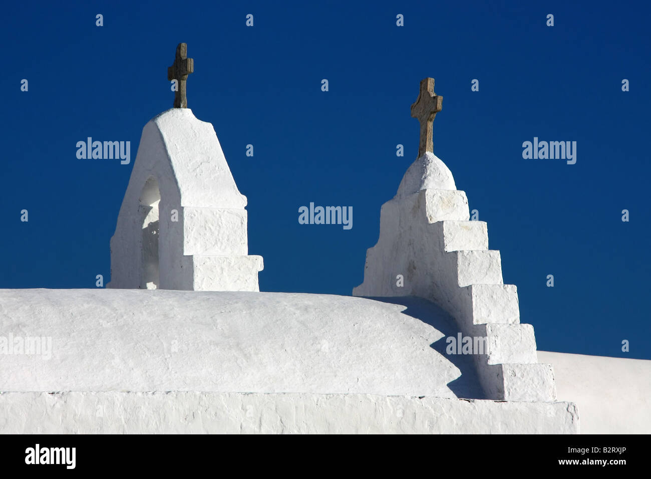Detail (crosses) from the top of a typical Greek Orthodox Church of ...