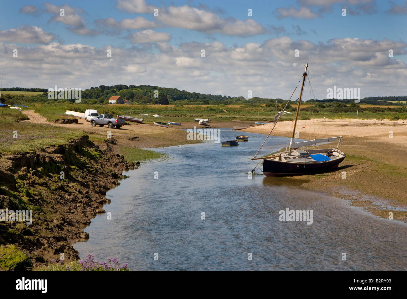 River Stiffkey Morston North Norfolk Low Tide Stock Photo