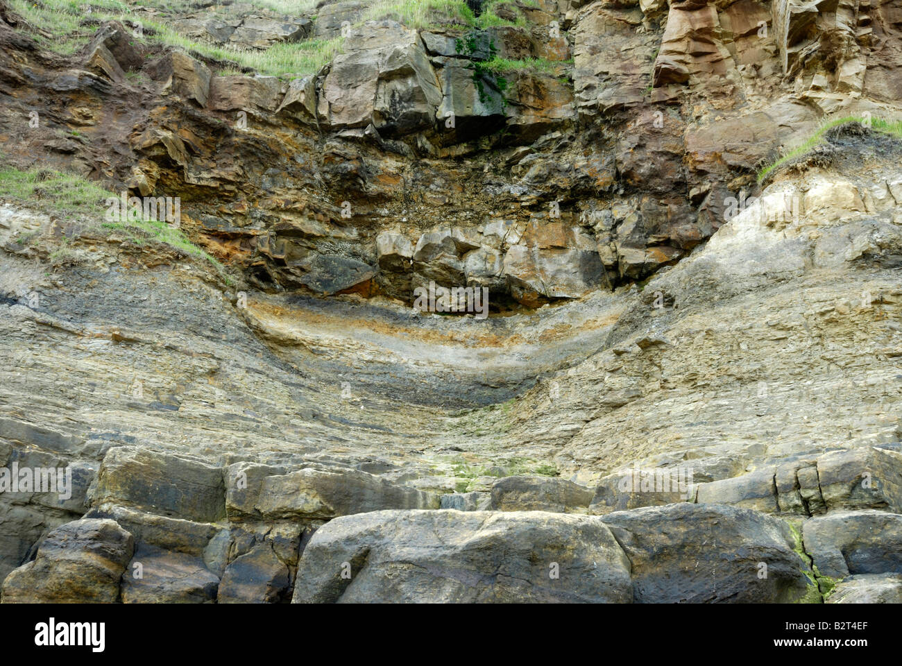 Jurasic rock strata Stock Photo