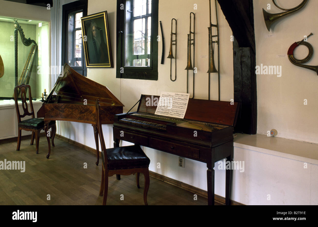 Music room, house of Bach, Eisenach, Thuringia, Germany Stock Photo