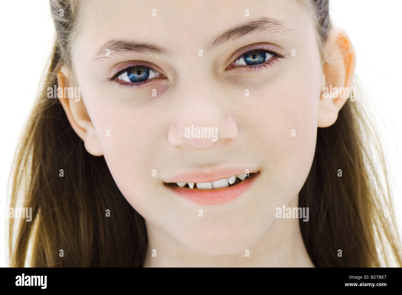 Preteen girl eyes looking up hi-res stock photography and images - Alamy