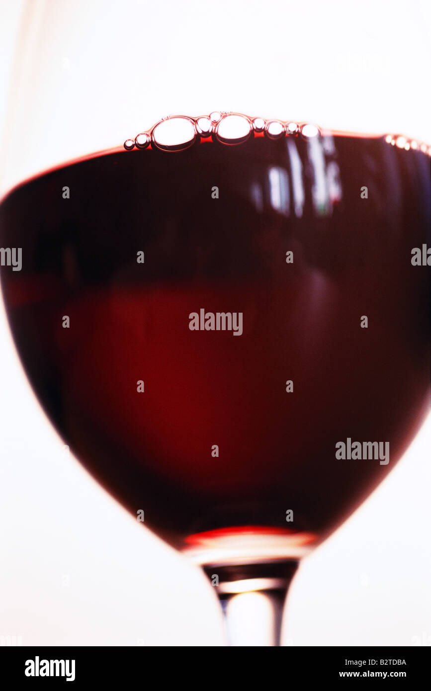 Red wine in glass, close-up Stock Photo