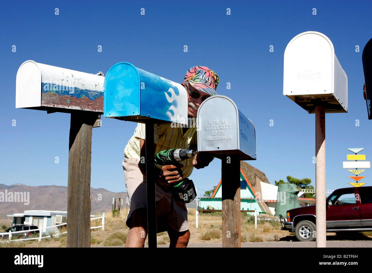 US KINGMAN Mailboxes along the famous Route 66 PHOTO GERRIT DE HEUS