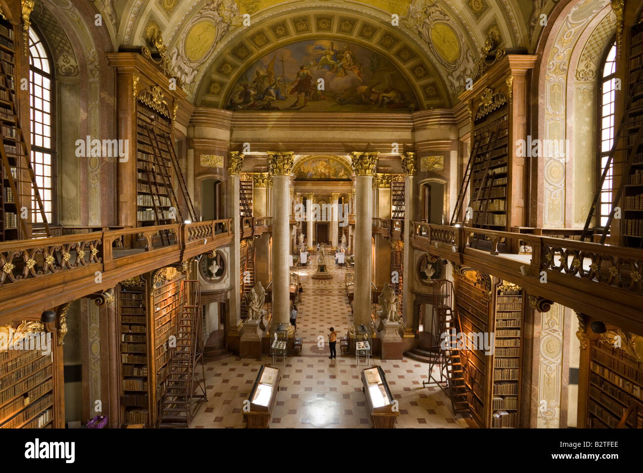 The interior of the Austrian National Library's splendor hall, Vienna, Austria Stock Photo