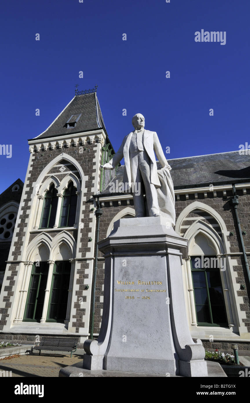 Statue of Rolleston at the Canterbury Museum Christchurch New Zealand