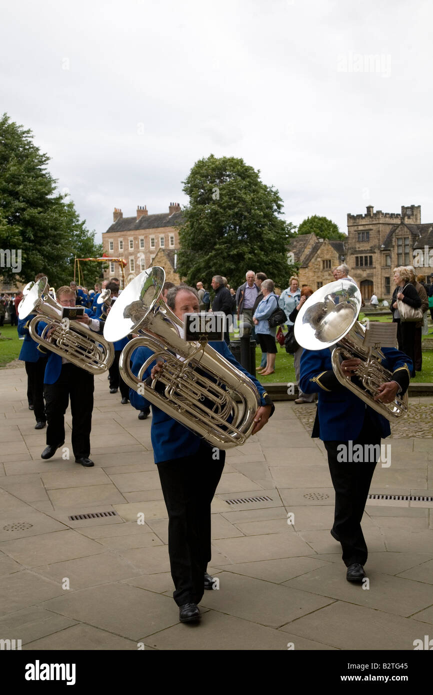 Uppermill Band march into Durham Cathedral at the 2008 Durham Miners