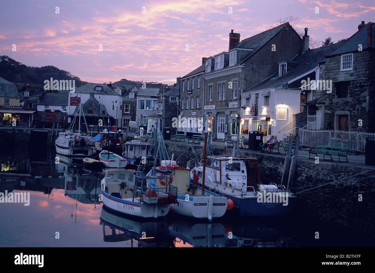 Padstow harbour at night, Cornwall Stock Photo Alamy