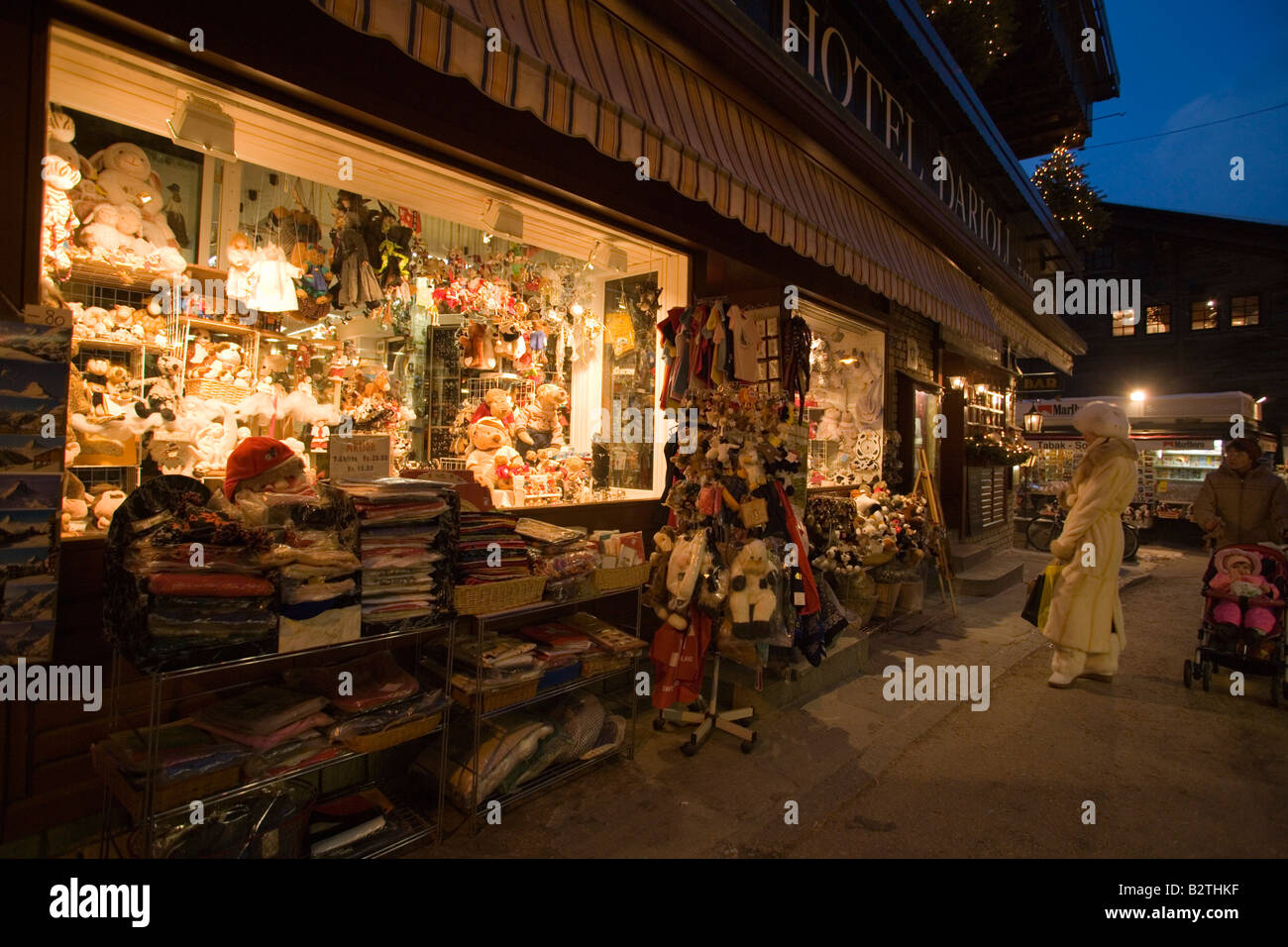 A souvenier shop at Bahnhofstrasse, Zermatt, Valais, Switzerland Stock Photo Alamy