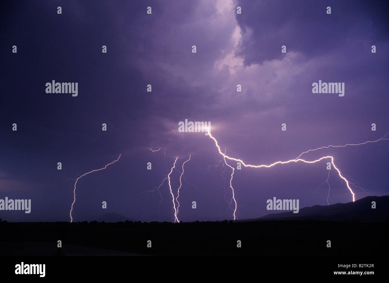 flashes of lightnings during a thunderstorm Stock Photo Alamy