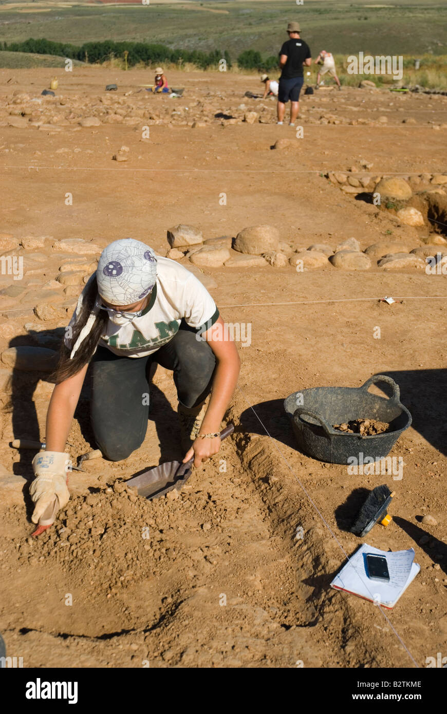 Archeological excavation Ruins of NUMANTIA near Garray SORIA PROVINCE Castile and Leon region SPAIN Stock Photo