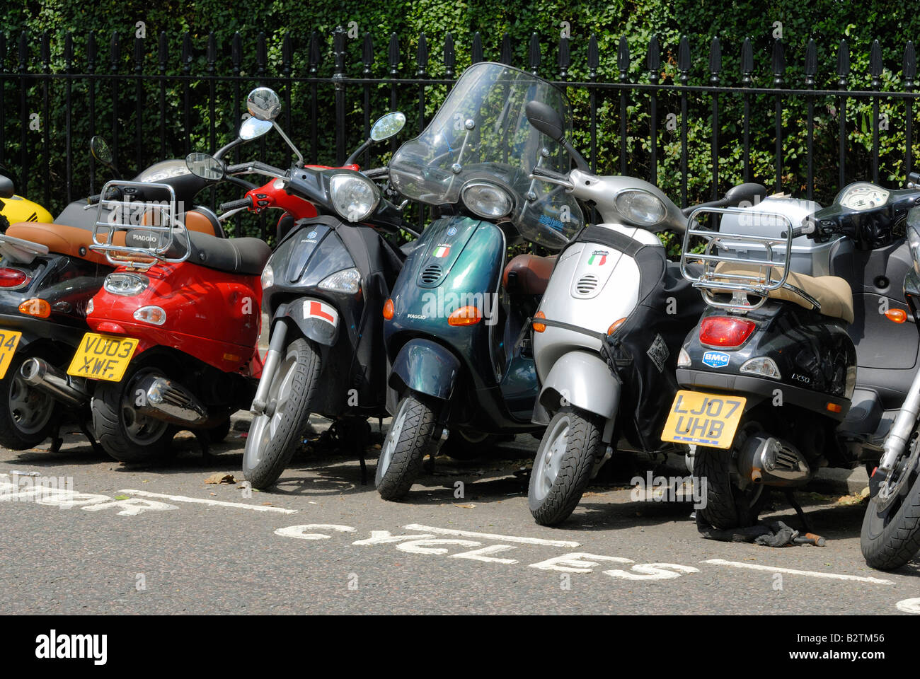 Motor Bikes and Motor Scooters Stock Photo