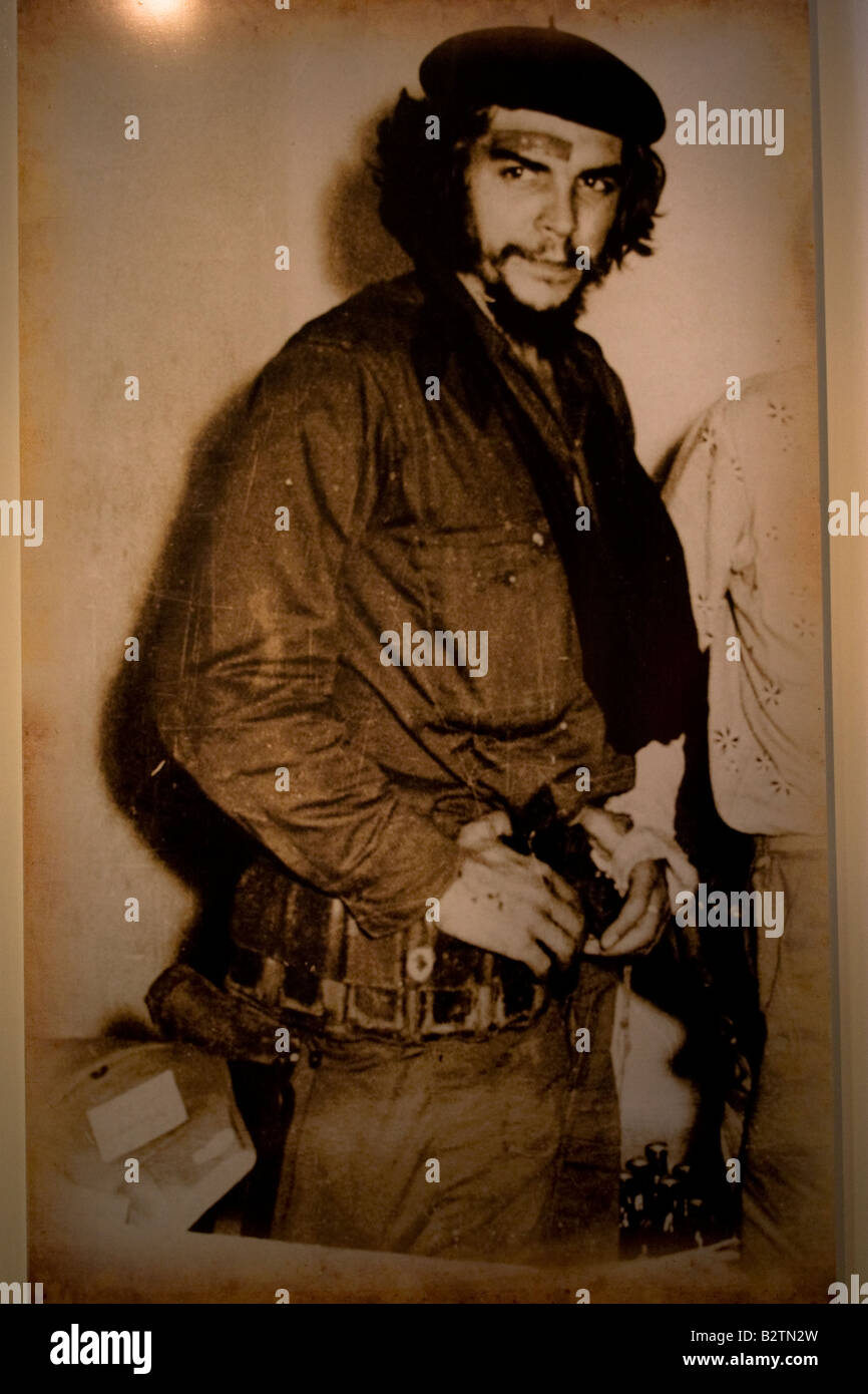 A photo of Ernesto Che Guevara in his militar suite found in the Casa Museo Museum in Alta Gracia, Cordoba, Argentina Stock Photo