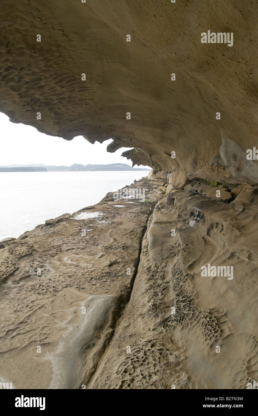 Impressive natural features of Malaspina Galleries Gabriola Island Pacific Rim BC Canada North America Stock Photo