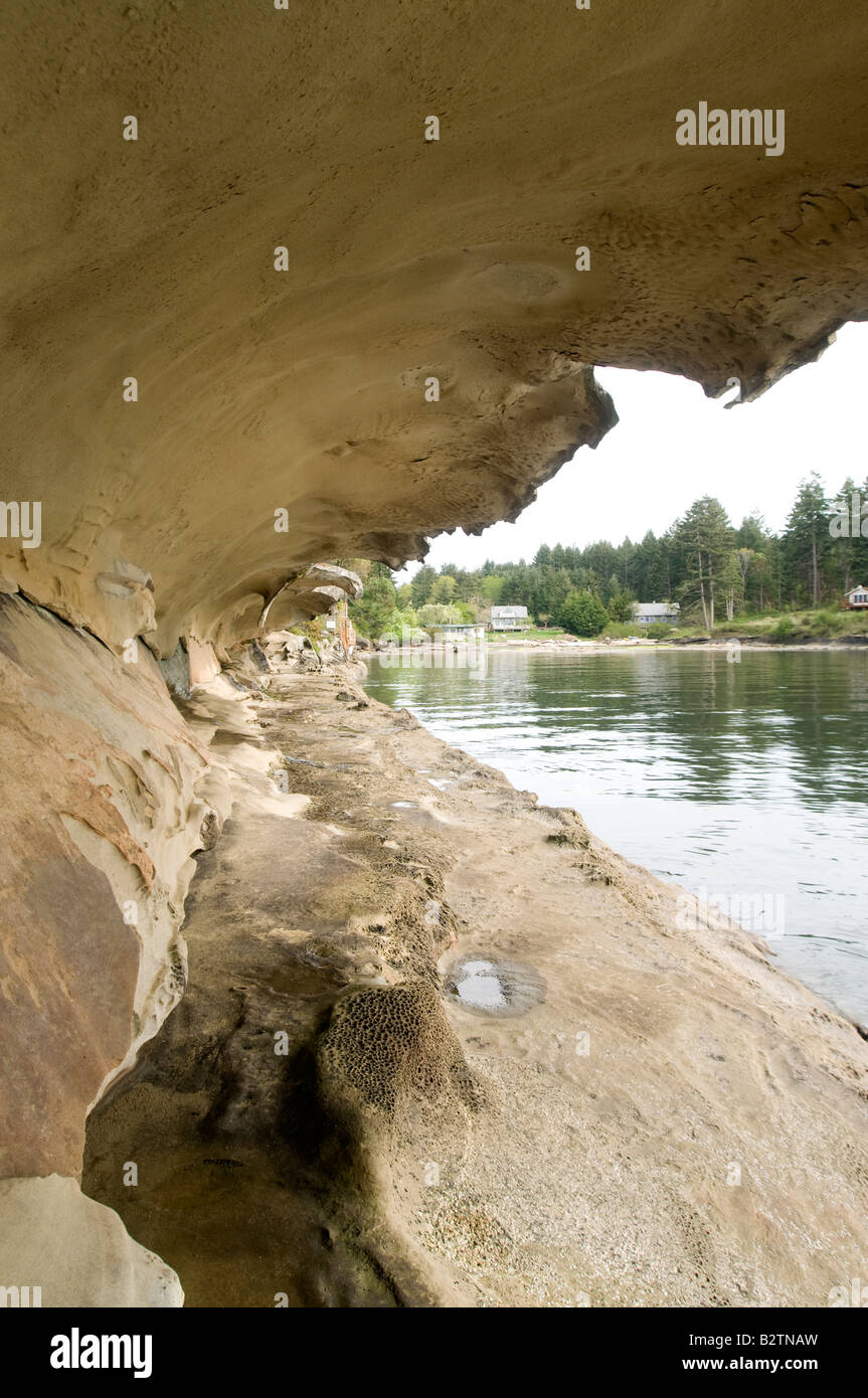 Impressive natural features of Malaspina Galleries Gabriola Island Pacific Rim BC Canada North America Stock Photo