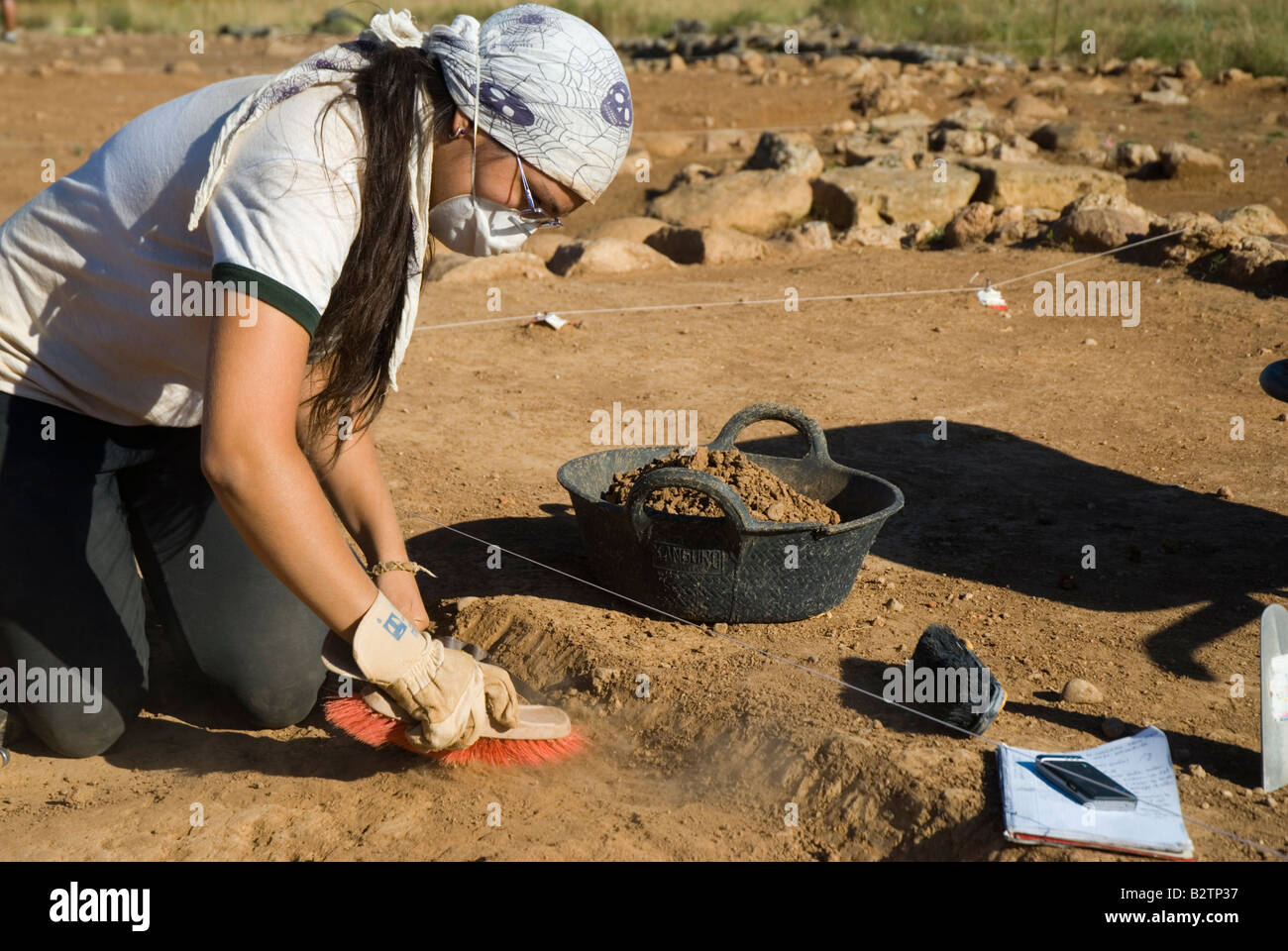 Archeological excavation Ruins of NUMANTIA near Garray SORIA PROVINCE Castile and Leon region SPAIN Stock Photo