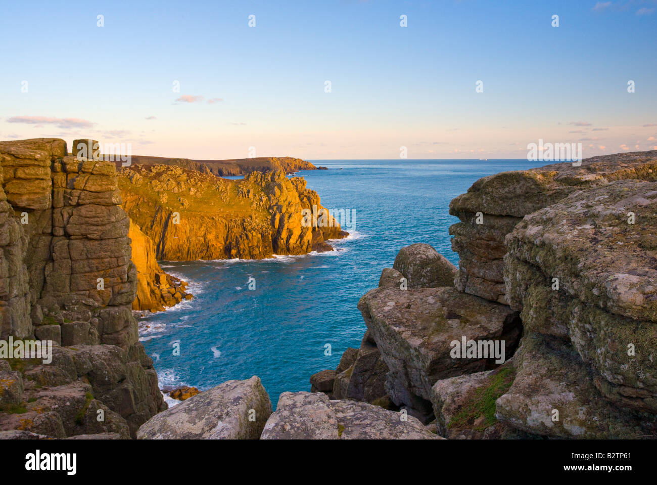 Cliffs near Lands End Cornwall Stock Photo Alamy
