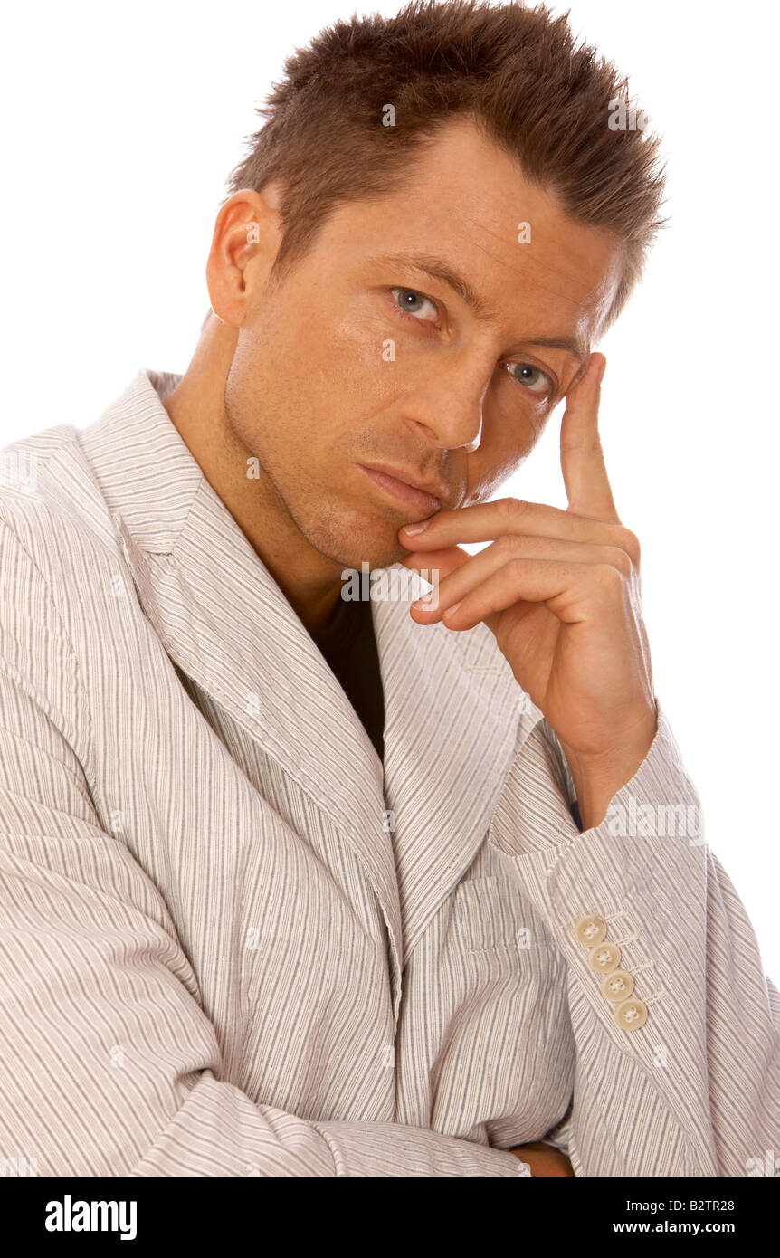 Portrait of handsome businessman isolated on white Stock Photo - Alamy