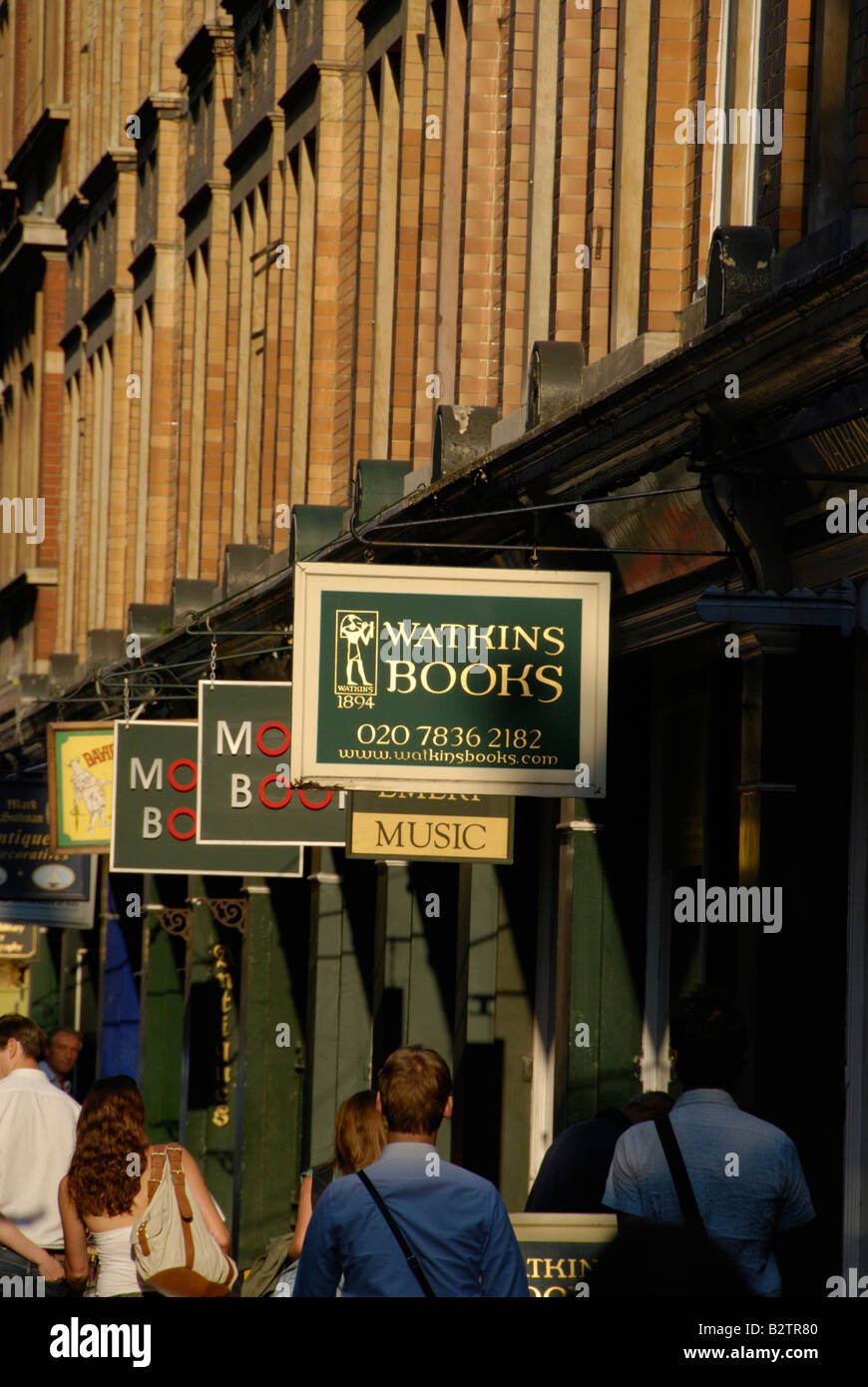Antiquarian bookshops in Cecil Court off Charing Cross Road, London, England Stock Photo