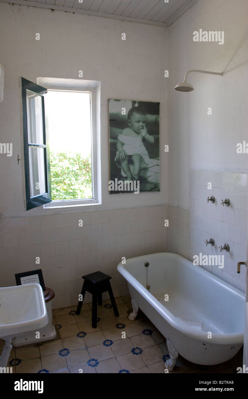 A photo of Ernesto Che Guevara as a baby exhibited in the bathroom of the Casa Museo Museum in Alta Gracia, Cordoba, Argentina Stock Photo
