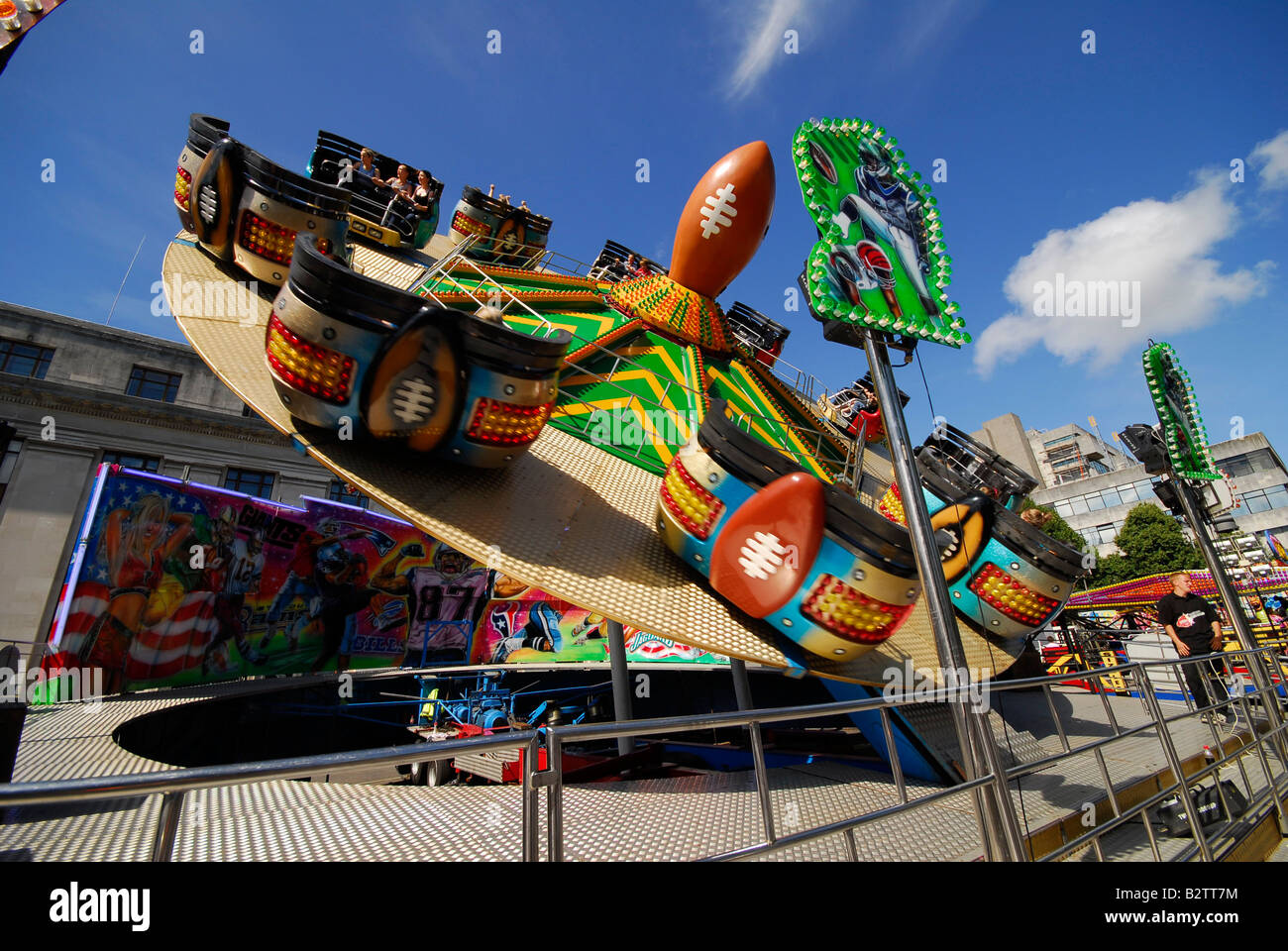spinning wheel fair ground ride Stock Photo Alamy