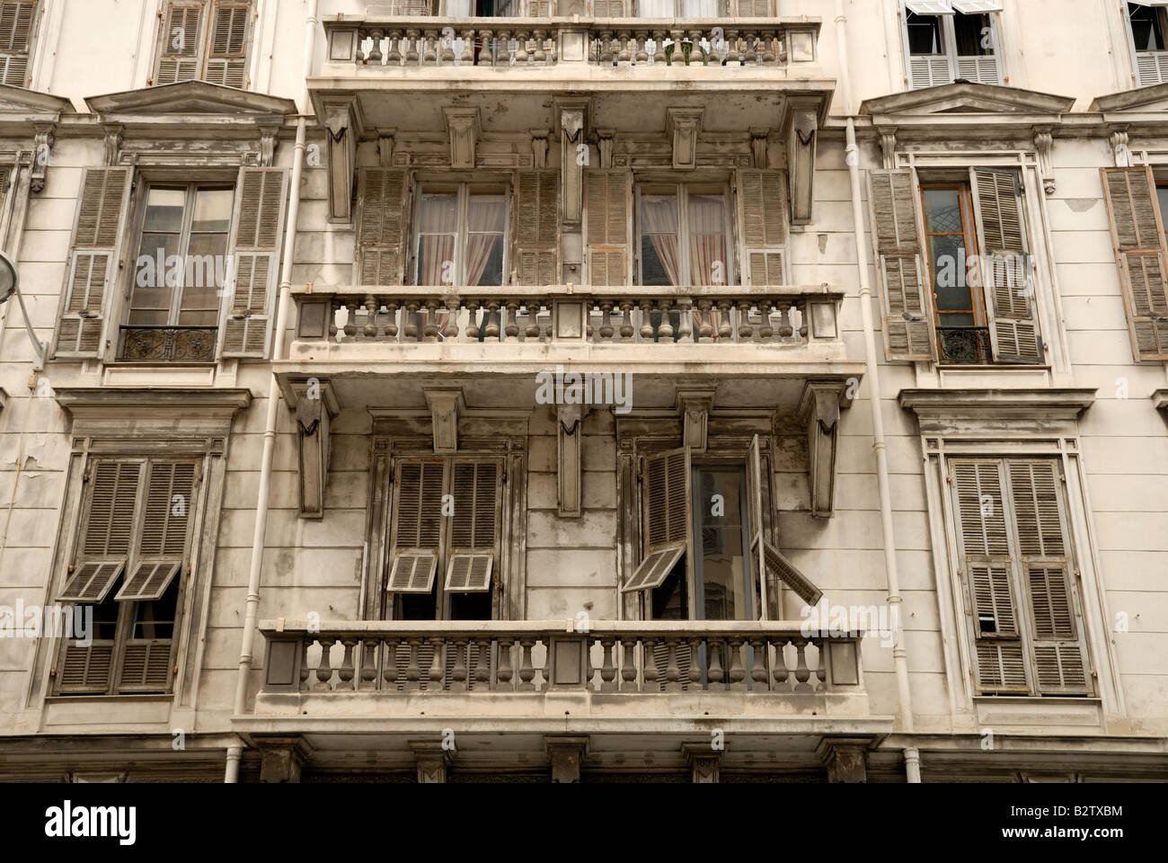 Building facade in the old Nice in the french riviera France Stock Photo